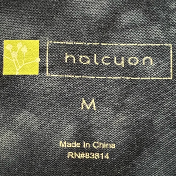 Halcyon Blue & White Tie-Dye Lace-Up Side Long Sleeve Top | Size M - Picture 3 of 5